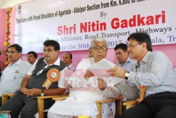 Tripura PWD corruption : Sluggish double lane construction work of Rs. 871 Crores  crossed 15 months after Nitin Gadkari laid foundation stone : PWD Minister talks to TIWN, says, â€˜Work in progressâ€™, keeps mum on delay, CPI-M contractors irregularities